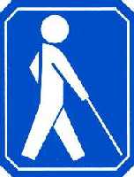 Logo - weier Mann mit Stock auf blauem Grund - Stockmnnchen